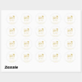 Gouden Confetti Afstudeerfeest Class of 2022 Cadea Ronde Sticker (Vel)