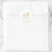 Gouden Confetti Afstudeerfeest Class of 2022 Cadea Ronde Sticker (Tas)