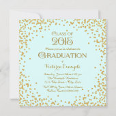 Gouden Confetti Afstudeeruitnodiging Kaart (Achterkant)