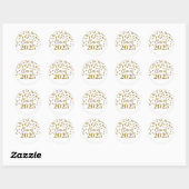 Gouden Confetti Afstuderen 2025 Ronde Sticker (Vel)