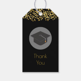 Gouden Confetti & Afstuderen CapDank u Cadeaulabel