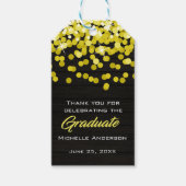 Gouden Confetti Afstuderen Dank u Afstuderen Label Cadeaulabel (Voorkant)