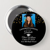 Gouden Confetti Afstuderen foto afstudeerfeest Ronde Button 4,0 Cm (Voorkant /achterkant)