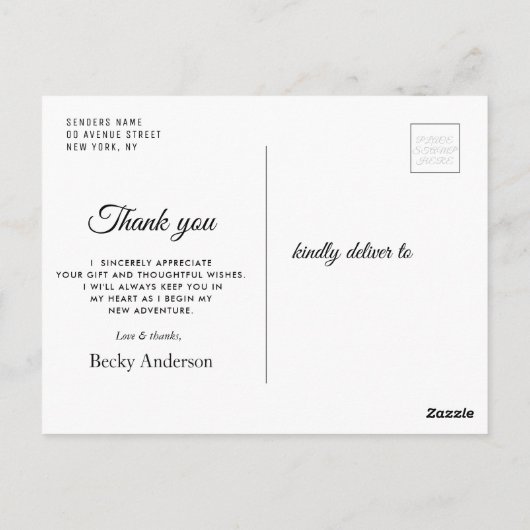 Gouden confetti afstuderen foto Dank u Briefkaart (Achterkant)