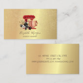 Gouden Confetti Bakkerij Bloemen Rode Mixer Visitekaartje (Voorkant / Achterkant)