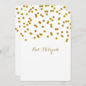 Gouden Confetti Bat Mitswa Uitnodigingen (Voorkant / Achterkant)