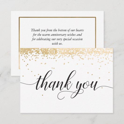 Gouden Confetti Bedankkaart (Voorkant / Achterkant)