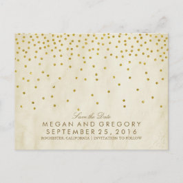  gouden confetti bewaar de datum aankondigingskaart