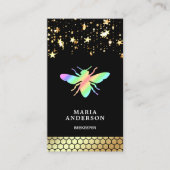 Gouden Confetti bijenkorf Regenboog Honing Bijenim Visitekaartje (Voorkant)