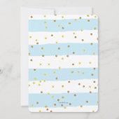 Gouden Confetti Blauw Religieuze Uitnodiging (Achterkant)