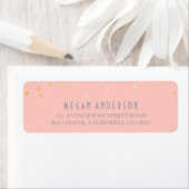 Gouden Confetti Blush Roze Bruiloft Etiket (Insitu)