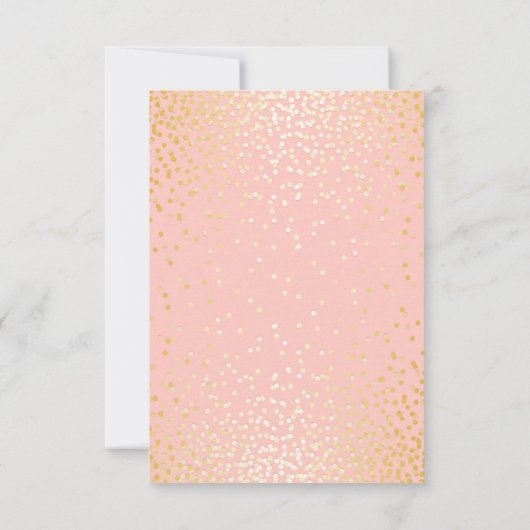 Gouden Confetti Blush Roze bruiloft RSVP Kaarten (Achterkant)