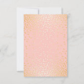 Gouden Confetti Blush Roze bruiloft RSVP Kaarten Kaartje (Achterkant)