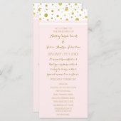 Gouden Confetti Blush Roze Huwelijksprogramma Programmakaart (Voorkant / Achterkant)