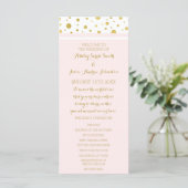 Gouden Confetti Blush Roze Huwelijksprogramma Programmakaart (Staand voorkant)