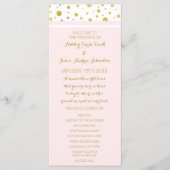 Gouden Confetti Blush Roze Huwelijksprogramma Programmakaart (Voorkant)