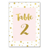 Gouden Confetti Blush Trouwtafel Aantal Kaarten (Achterkant)