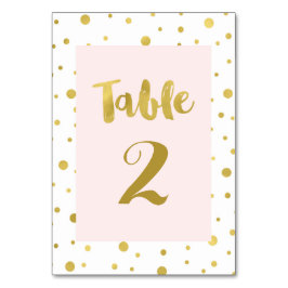 Gouden Confetti Blush Trouwtafel Aantal Kaarten