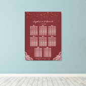 Gouden Confetti Bourgondië Kant Trouw Stoelen Plat Canvas Afdruk (Insitu (Houten vloer))