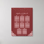 Gouden Confetti Bourgondië Kant Trouw Stoelen Plat Canvas Afdruk (Voorkant)