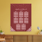 Gouden Confetti Bourgondische kant Trouwstoel Graf Canvas Afdruk (Insitu (Woonkamer))