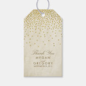  gouden Confetti bruiloft Cadeaulabel (Voorkant)