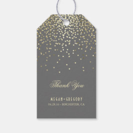 Gouden Confetti bruiloft dank u Cadeaulabel