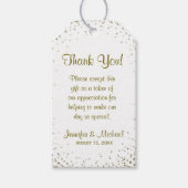 Gouden Confetti bruiloft gunst Label Cadeaulabel (Voorkant)