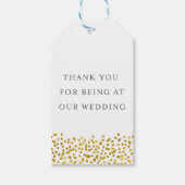Gouden Confetti bruiloft gunst Labels Cadeaulabel (Voorkant)