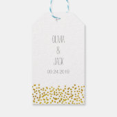 Gouden Confetti bruiloft gunst Labels Cadeaulabel (Achterkant)