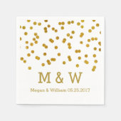 Gouden Confetti bruiloft monogram Servetten (Voorkant)