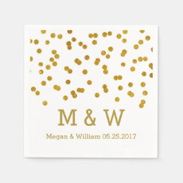 Gouden Confetti bruiloft monogram Servetten