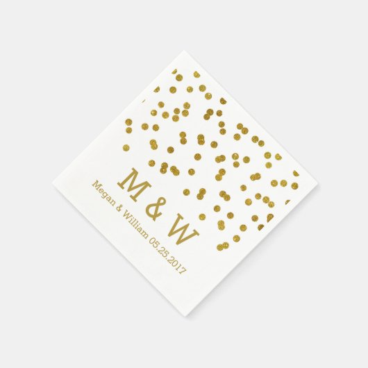 Gouden Confetti bruiloft monogram Servetten (Hoek)