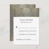 Gouden Confetti bruiloft RSVP Kaarten (Voorkant / Achterkant)