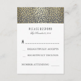 Gouden Confetti bruiloft RSVP Kaarten Kaartje