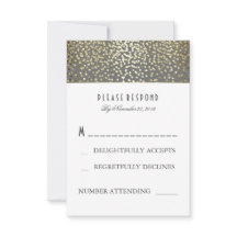 Gouden Confetti bruiloft RSVP Kaarten