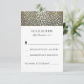 Gouden Confetti bruiloft RSVP Kaarten Kaartje (Staand voorkant)