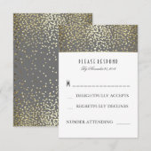 Gouden Confetti bruiloft RSVP Kaarten Kaartje (Voorkant / Achterkant)