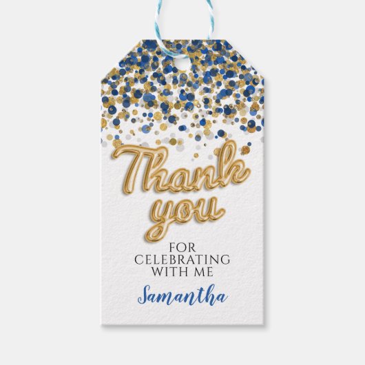 Gouden Confetti cadeau Labels Cadeaulabel (Voorkant)