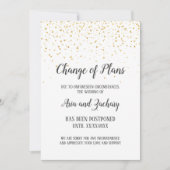 Gouden Confetti Calligrafie Huwelijk Wijziging van Kaart (Voorkant)