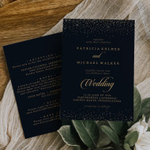 Gouden Confetti Calligrafie Voor- en Achterkant Tr