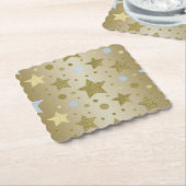 Gouden Confetti Celebration Square Onderzetters (Gebogen)