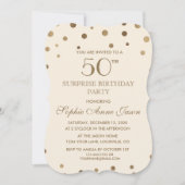 Gouden Confetti Champagne 50e Verjaardag Verrassin Kaart (Voorkant)