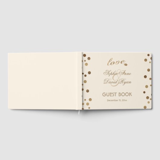 Gouden Confetti Champagne Trouwdag Gastenboek (Volledig)