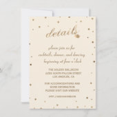 Gouden Confetti Champagne Trouwdetails Ontvangst Kaart (Voorkant)