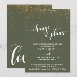 Gouden Confetti & Chive Groene Verandering van Pla Kaart