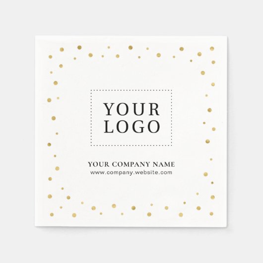 Gouden Confetti Custom Business Promotie Logo Servet (Voorkant)
