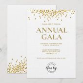 Gouden confetti Custom logo Gala corporate event Kaart (Voorkant / Achterkant)