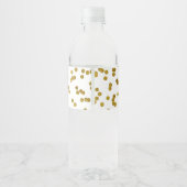 Gouden Confetti Custom Verjaardagswaterflesetiket Waterfles Etiket (Achterkant)