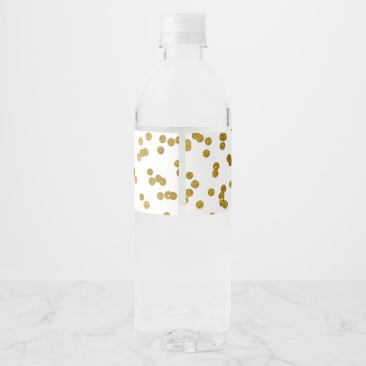 Gouden Confetti Custom Verjaardagswaterflesetiket Waterfles Etiket (Achterkant)